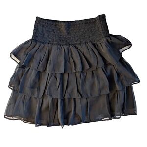 NWOT Lindex Girls Elegant Black Tiered Skirt Organic Cotton Size 10-12